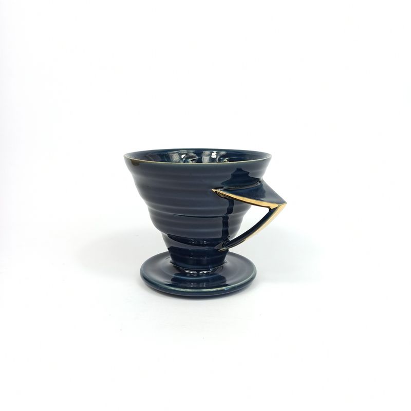 Zaparzacz przelewowy SWIRL 1 niebieski złocony