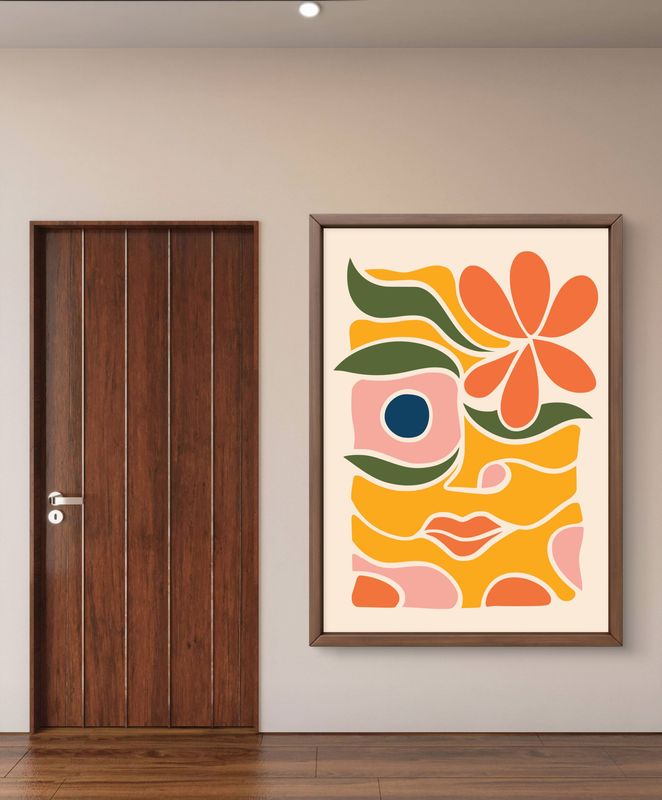 Poster – Abstrakt Blommande Ansikte