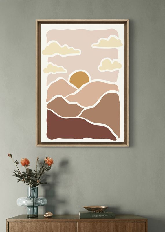 Poster – Solnedgång över bergen