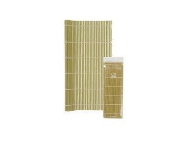 BAMBOO SUSHI ROLLER WITH BAMBOO LEAF 27@202 竹すし巻皮付27×27