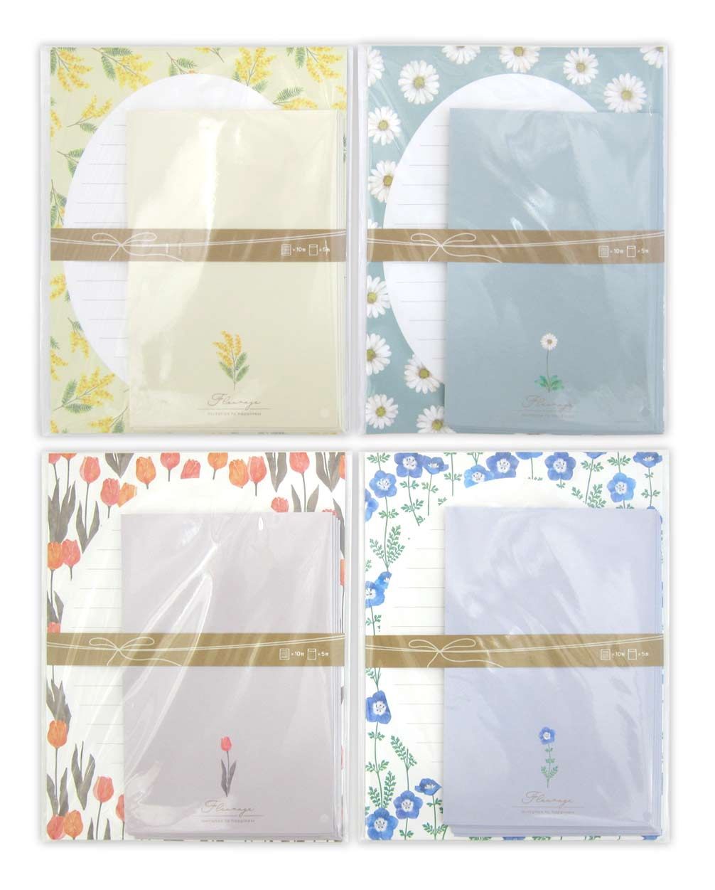Writing paper &amp; envelope 5P Fleurage@フルラージュ レターセット