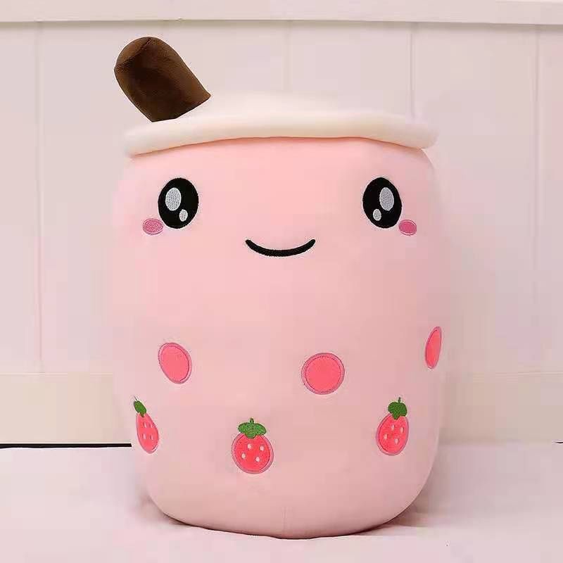 BOBA PLUSH Strawberry Milk Tea, Size: Small