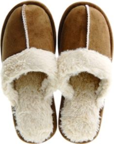 Boa edge slippers of a mouton-type brown@高額(6.0)ムートン調ボア縁スリッパ ﾌﾞﾗｳﾝ