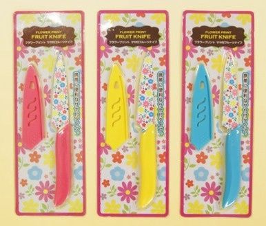 Flower print Fruit knife@フラワープリントサヤ付フルーツナイフ