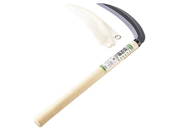 GRASS SICKLE WOODEN HANDLE@木柄草刈鎌(上)180mm