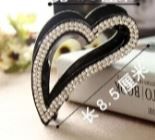 Hair claw Black heart with Gem stones BIG