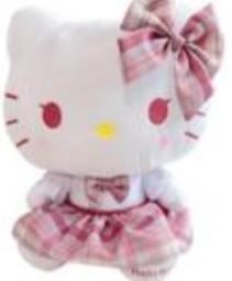 Hello kitty soft toy tartan check 30cm