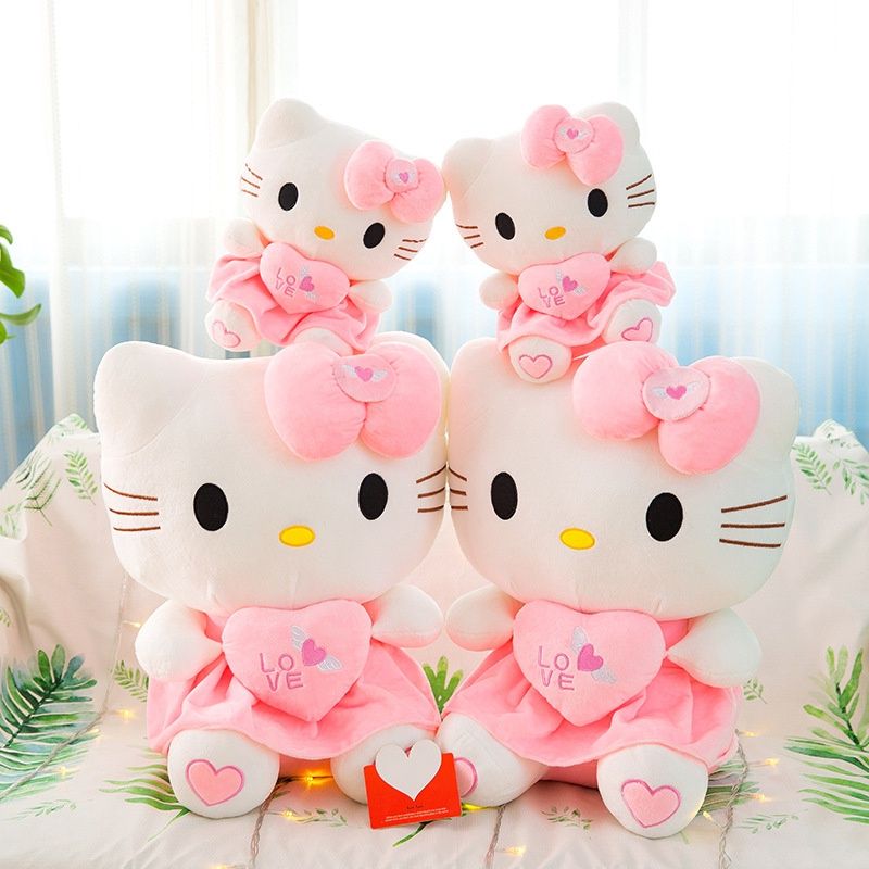 Hello kitty with heart Plush, Size: 30cm