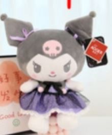 Kuromi soft toy with sparkly lace dress 20cm