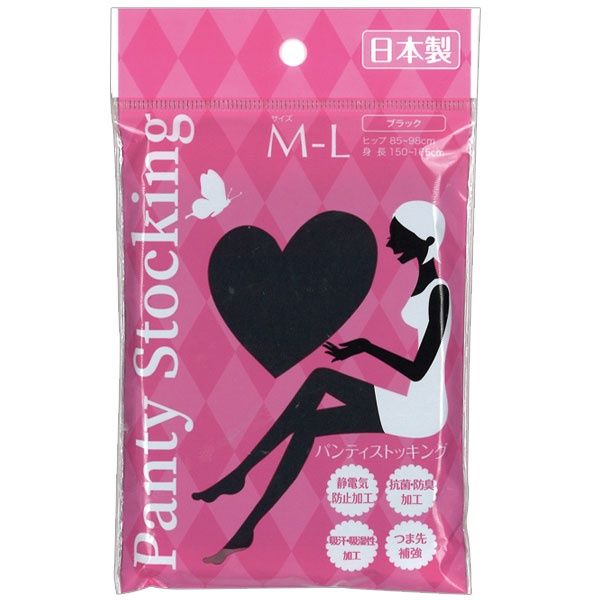 PANTYHOSE BLACK M-L@日本製 パンティストッキング（ブラック）M-L