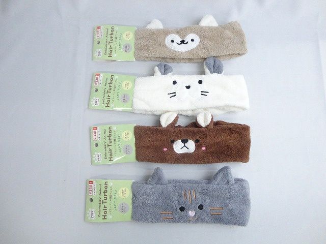 Hair turban@高額(3.0)ﾍｱﾀｰﾊﾞﾝ刺繍ｱﾆﾏﾙ/4AST