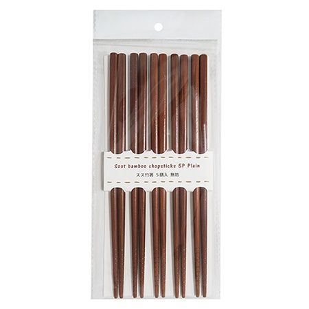 Soot bamboo chopsticks 5P Plain@スス竹箸 5P 無地 4702