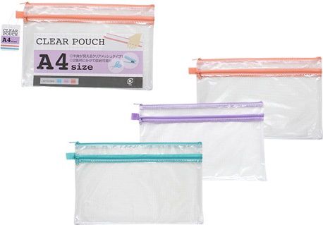 Zipper Bag@クリアポーチ A4