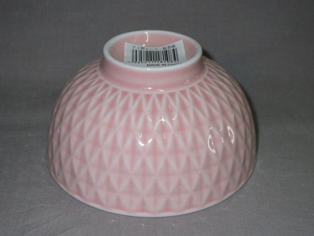 Amibori Pink Rice Bowl@アミ彫ピンク 茶碗