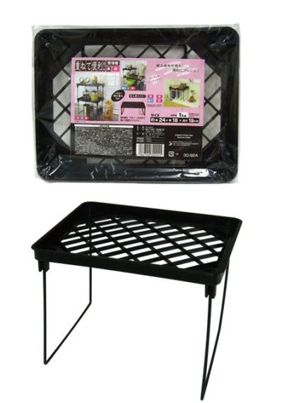 ARRANGEMENT RACK BLACK M 24*18*19CM@重ねて便利！整理棚黒 中24×18×19cm