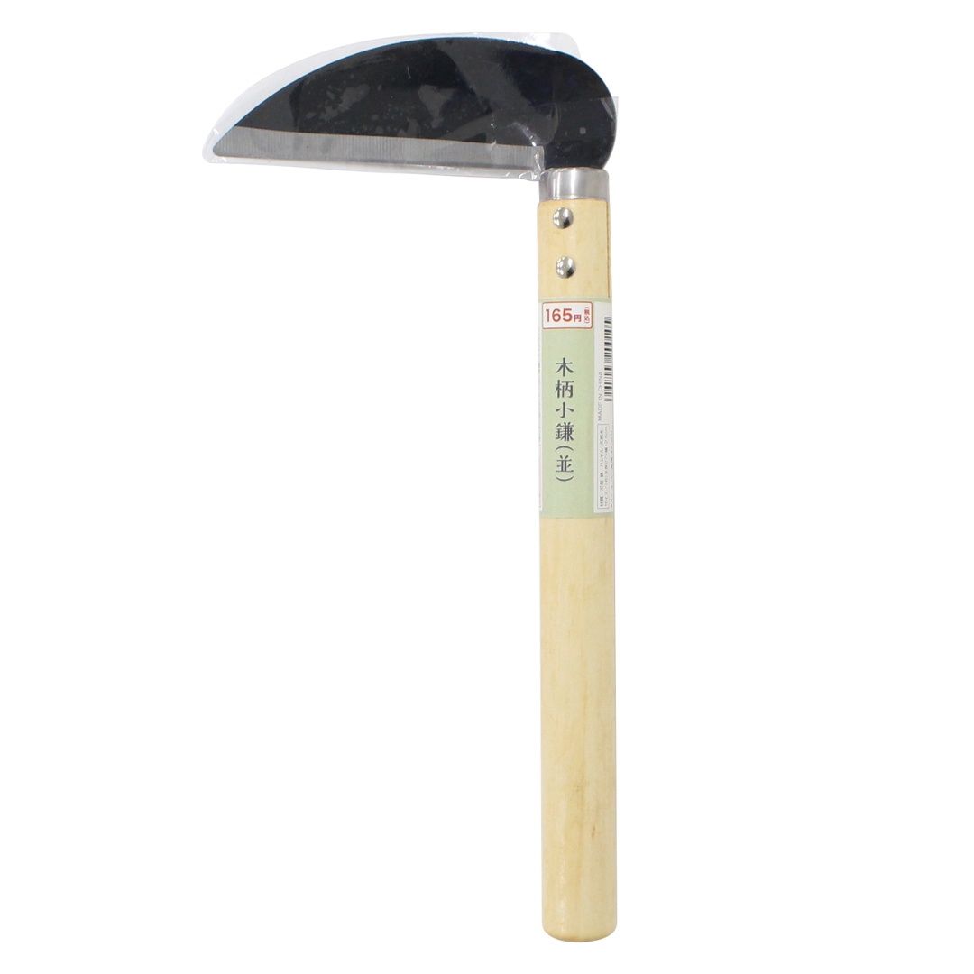 Japanese Gardedn Hand Hoe (L270xW125mm)@高額(1.5)木柄小鎌(並)