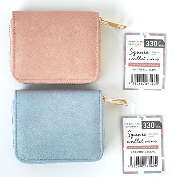 Square wallet mini@高額(3.0)スクエア財布 ミニ 2色AST BL&amp;PK
