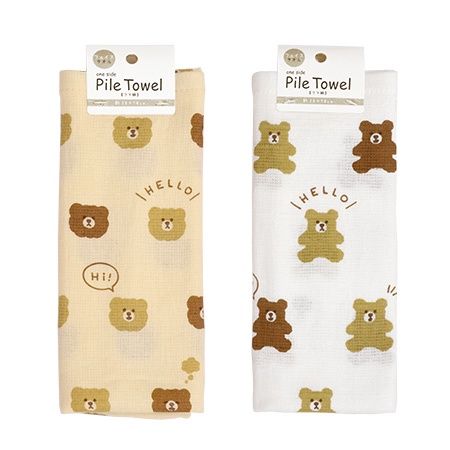 ONE SIDE PILE FACE TOWEL B@片面パイル フェイスタオル クマ柄