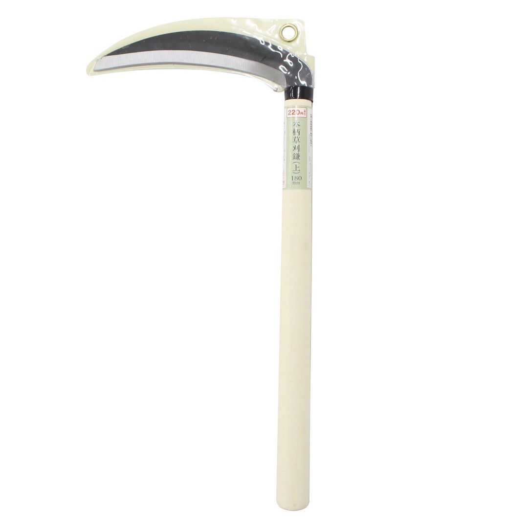 Japanese Garden Hand Hoe (L380xW180mm)@高額(2.0)木柄草刈鎌(上)180mm