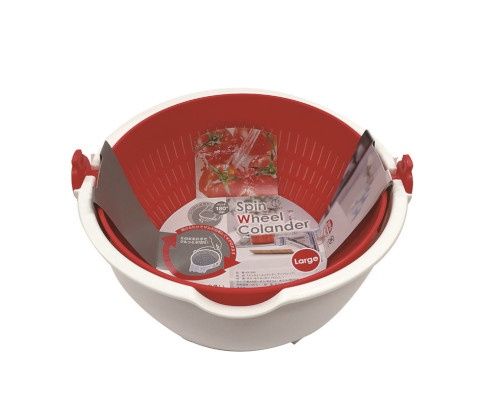 Spin Wheel Colander Small (Red)@ｽﾋﾟﾝﾎｲｰﾙｺﾗﾝﾀﾞｰｽﾓｰﾙ(ﾚｯﾄﾞ)【海外用】