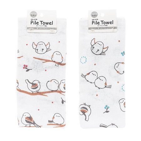 ONE SIDE PILE FACE TOWEL LTT@ﾊﾟｲﾙｶﾞｰｾﾞ ﾌｪｲｽﾀｵﾙ シマエナガ柄/2AST