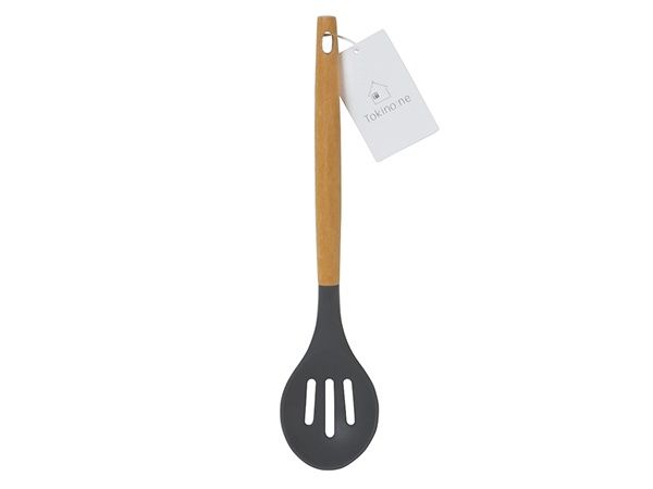 Silicone Perforated Cooking Spoon@TPB.高額(3.0)木柄シリコーン穴あき調理スプーン