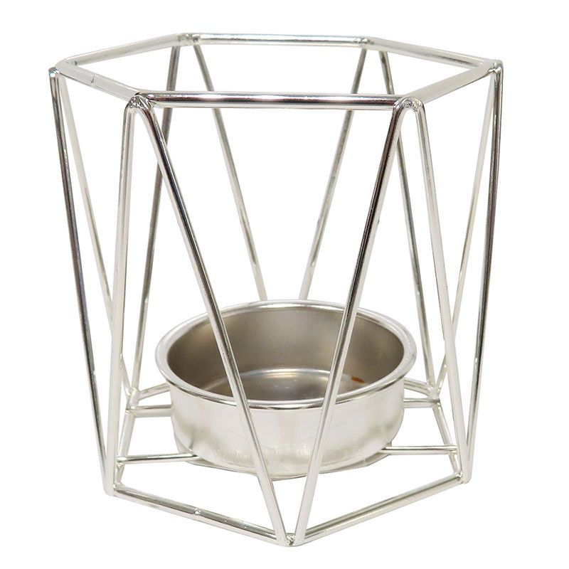 Candle holder geometric Silver@高額(1.5)ｷｬﾝﾄﾞﾙﾎﾙﾀﾞｰ ｼﾞｵﾒﾄﾘｯｸ SV