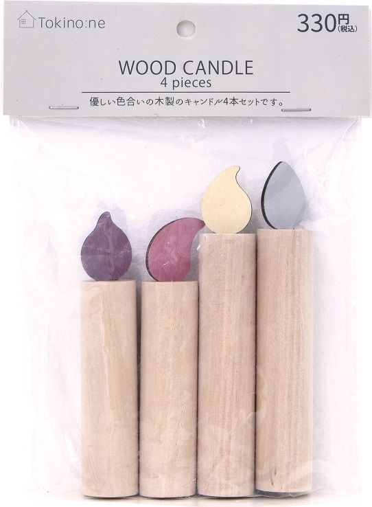 Christmas Wooden Candles@TPB.高額(3.0)ウッドキャンドル　4本組