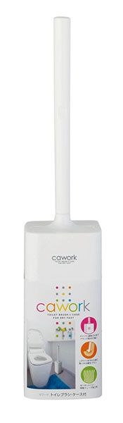 'Cawork' Toilet Brush with Case - White@ｶﾜｰｸﾄｲﾚﾌﾞﾗｼ･ｹｰｽ付(ﾎﾜｲﾄ)