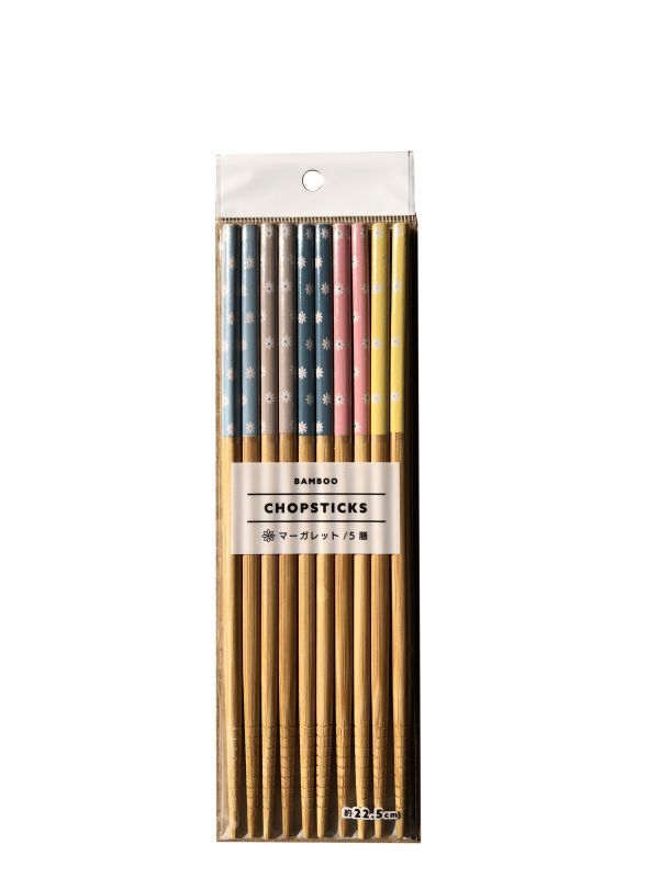 Soot Bamboo chopsticks@スス竹箸5膳　マーガレット