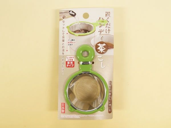 S/S PP Tea strainer@置くだけハンディ茶こし