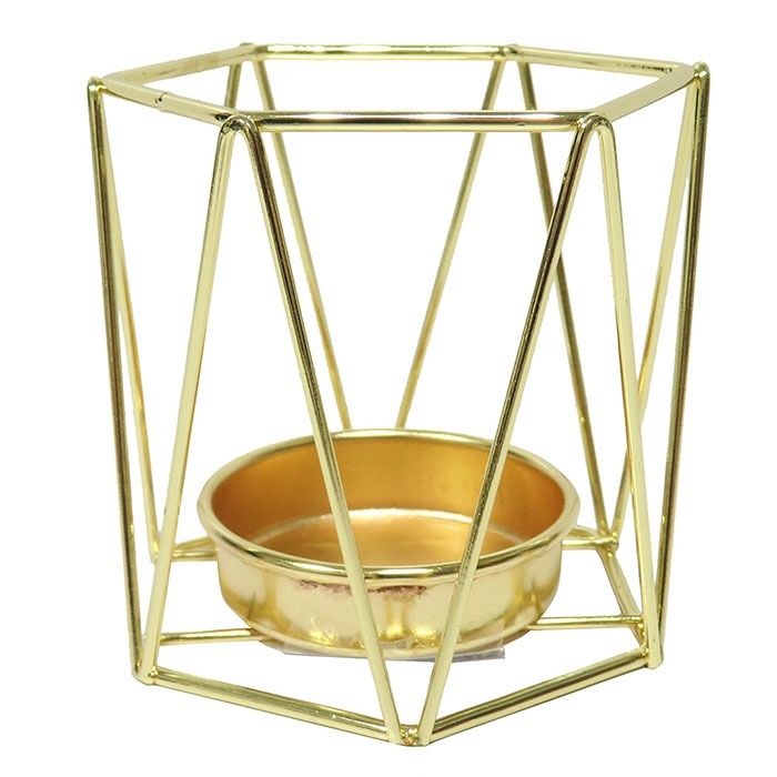 Candle holder geometric Gold@高額(1.5)ｷｬﾝﾄﾞﾙﾎﾙﾀﾞｰ ｼﾞｵﾒﾄﾘｯｸ GD