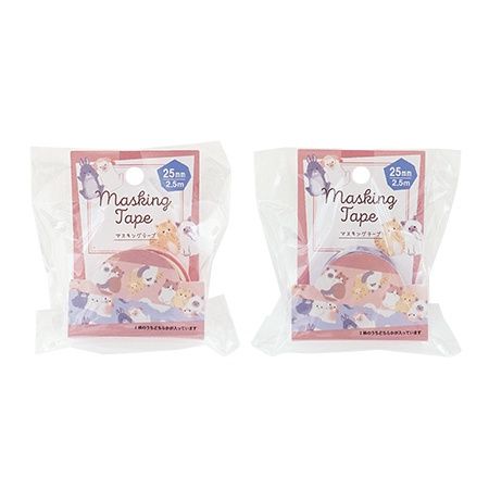 MASKING TAPE 25MM CAT&amp;RABBIT@マスキングテープ 25mm幅 ネコ＆ウサギ