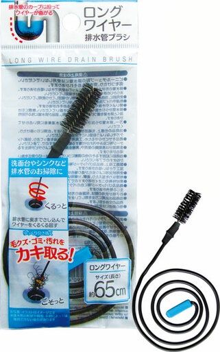 LONG WIRE DRAIN BRUSH(65CM)@ﾛﾝｸﾞﾜｲﾔｰ排水管ﾌﾞﾗｼ 65cm