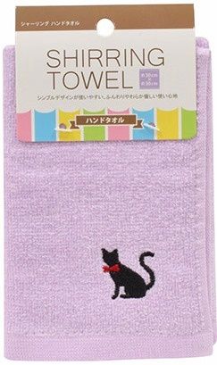 HAND TOWEL@ｼｬｰﾘﾝｸﾞﾊﾝﾄﾞﾀｵﾙ ﾊﾟｰﾌﾟﾙ 猫