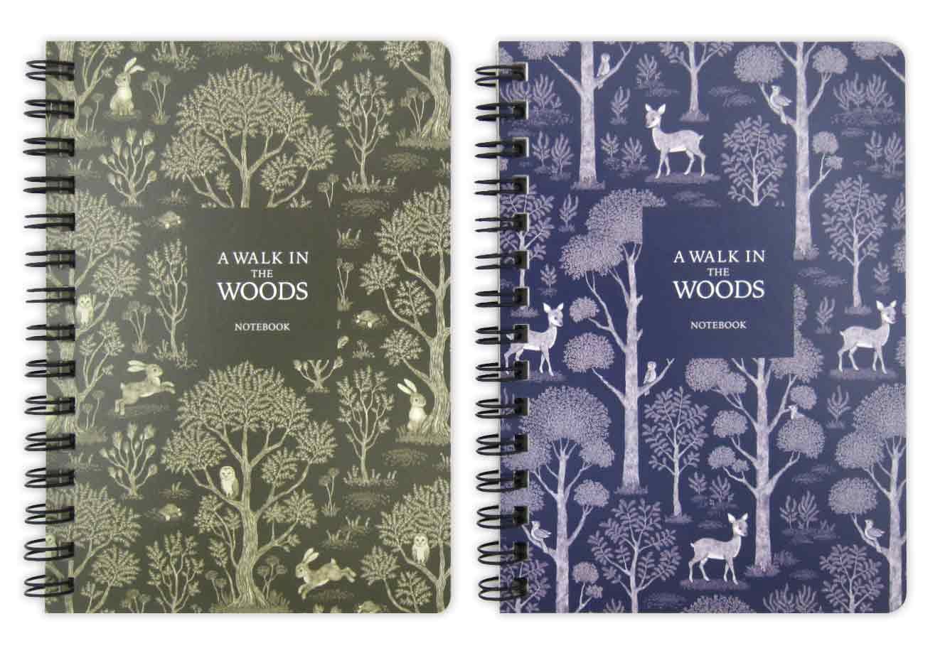 Spiral notebook 6mm-ruled 50 sheets@A6 ツインリングノート B罫 森の散歩 50枚