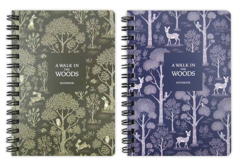 Spiral notebook 6mm-ruled 50 sheets@A6 ツインリングノート B罫 森の散歩 50枚