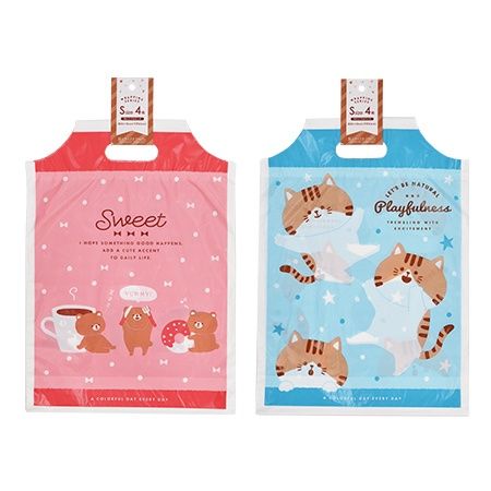 PE HANDLE BAG S 4P AC@PEハンドルバッグ S 4枚 アニマルキャラ