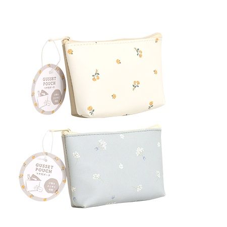 GUSSET POUCH SL NB@マチ付ポーチ 合皮 ナチュラルブーケ