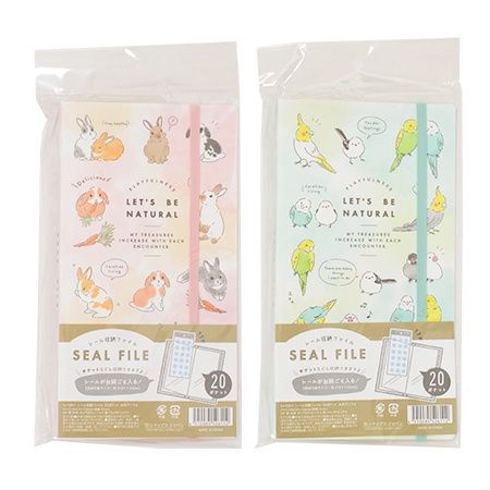 STORAGE FILE FOR STICKER 20POCKET WA@シール収納ファイル 20ポケット 水彩アニマル