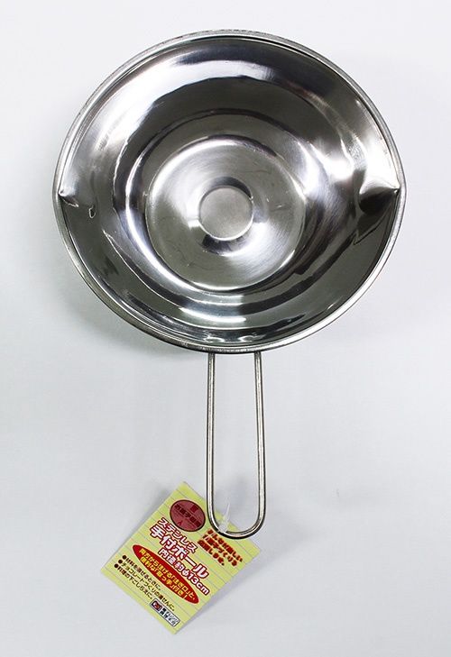 BOWL 13CM WITH HANDLE (STAINLESS)@ステンレス手付きボール13cm