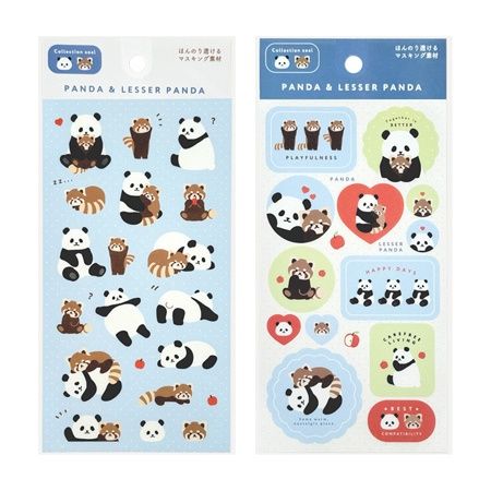 C-STICKER P&amp;RP@コレクションシール パンダ＆レッサー柄/2AST