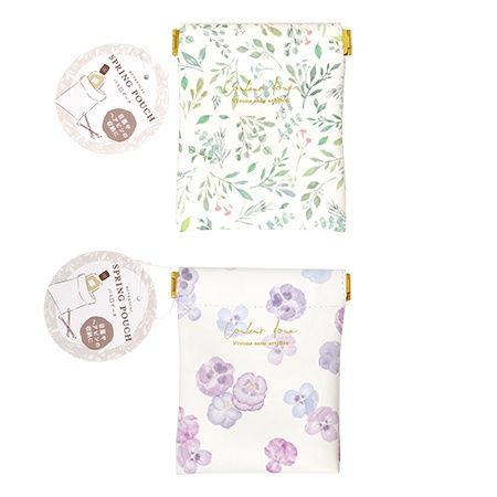 SM POUCH SL BOTANICAL@バネ口ポーチ 合皮 ボタニカル柄