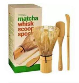 Matcha green tea whisk with spoon