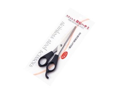 HAIR SCISSORS@ステンレス散髪バサミ(台紙付)