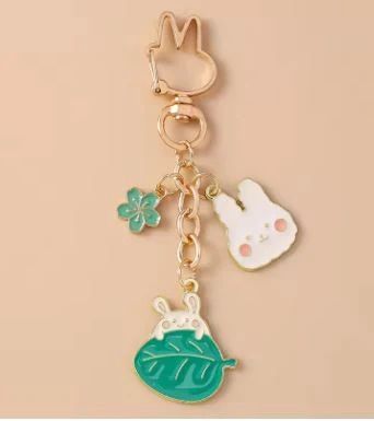 Rabbit with leave key ring