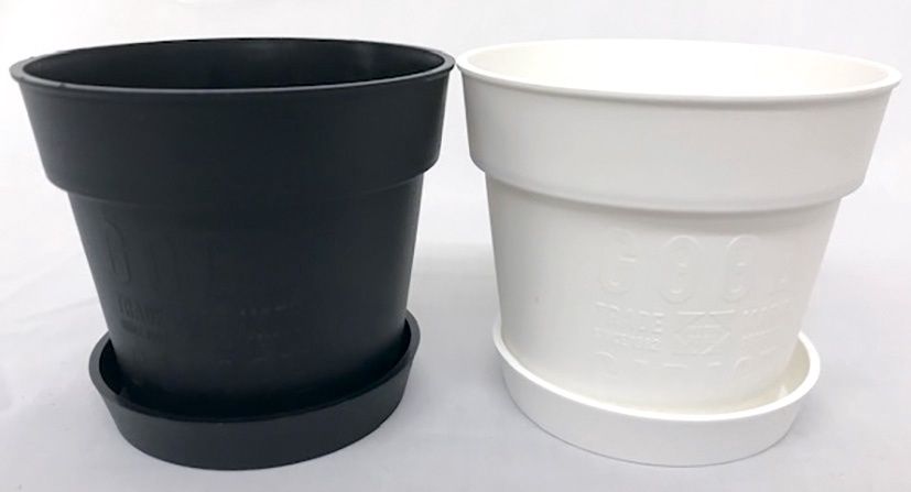 Plastic pot@皿付PPポット　モノトーン/2AST