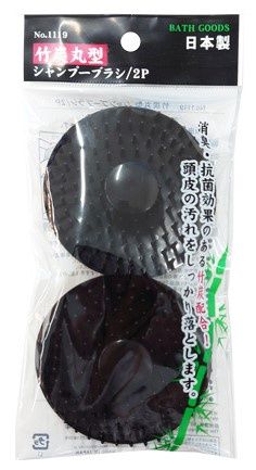 Shampoo brush@竹炭丸型シャンプーブラシ/2P(1119)