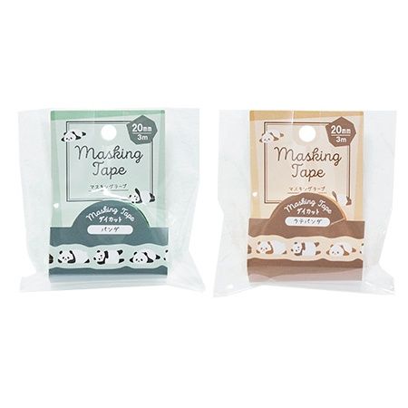 MASKING TAPE 20MM DIECUT PANDA@マスキングテープ 20mm幅 ダイカット パンダ柄