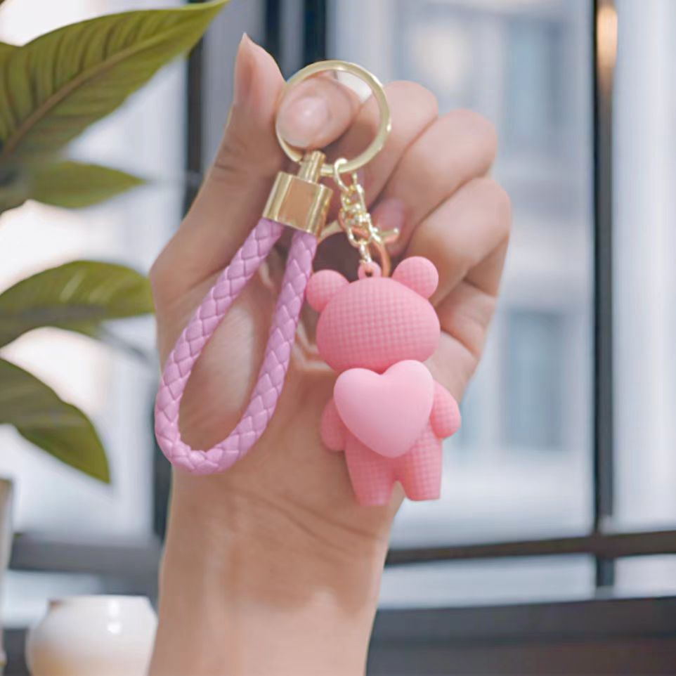 Bear with a heart  keychain, Colour: Pink